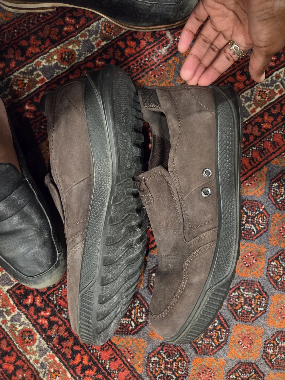 ECCO Men's Slip-On Suede Loafers — Gray Brown
